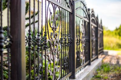 Black Iron Fence Installation detail